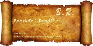 Baczkó Ramón névjegykártya
